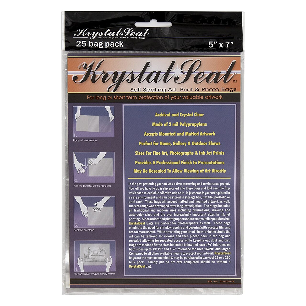 Creative Mark Krystal Seal ATC Art and Photo Bags - Archival Polyethylene Sealing Bags for Paintings, Artwork and Photo Storage